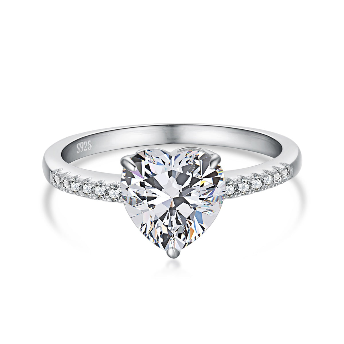 [baslovejewels]2.0 Carat Dazzling Lustrous Heart Cut Lover Ring