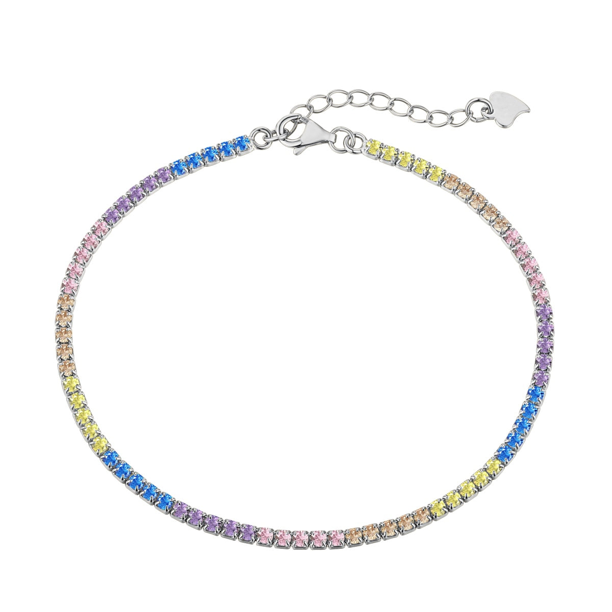 [baslovejewels]Dazzling Colorful Round Cut Daily Bracelet