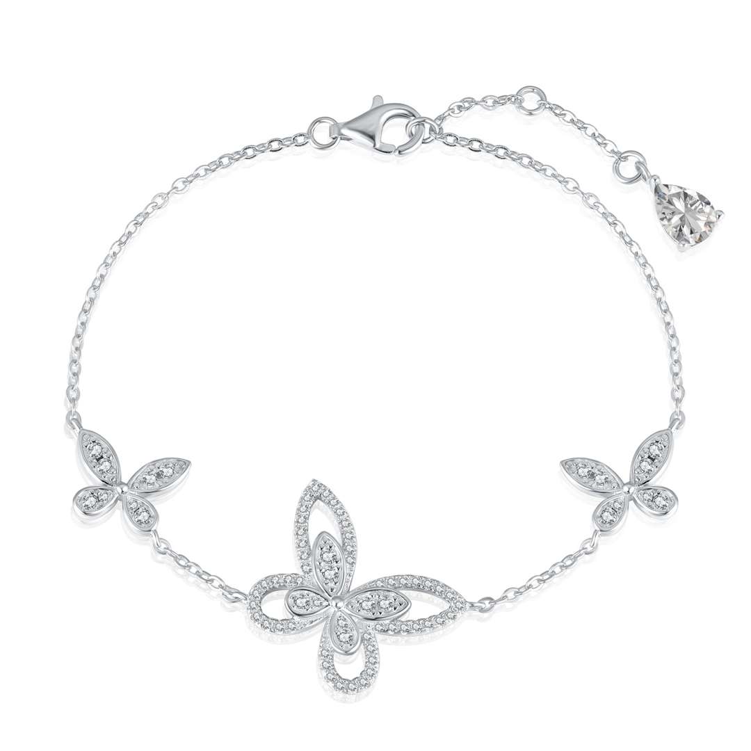 [baslovejewels]Delicate Butterfly Pendant Bracelet
