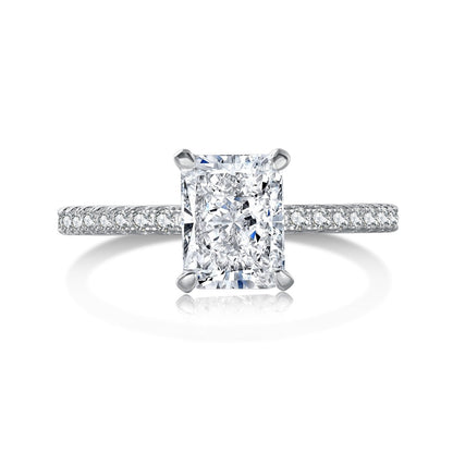 [baslovejewels]2.0 Carat Dazzling Sparkling Radiant Cut Party Ring