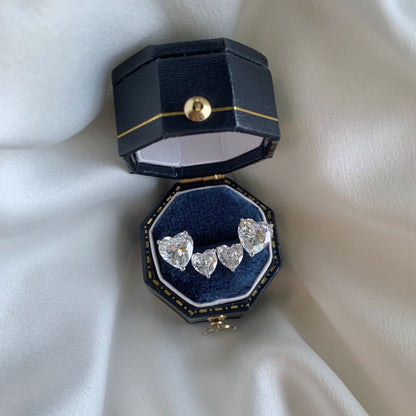 [baslovejewels]Double Heart-Shape Classic Princess Style Earrings