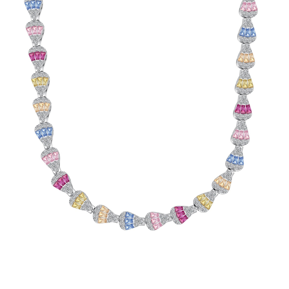 [baslovejewels]Radiant Colorful Rainbow Necklace