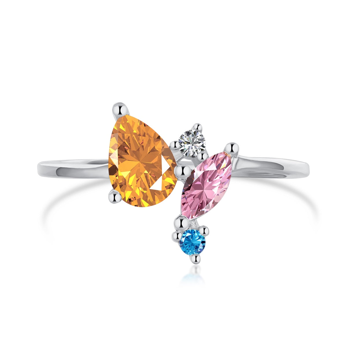 [baslovejewels]Radiant Colorful Multi Cut Daily Ring