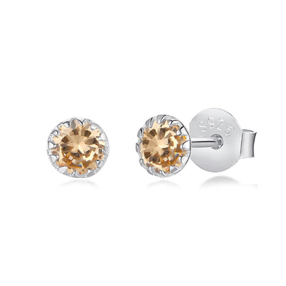 [baslovejewels]Sparkling Colorful Round Shape Earrings