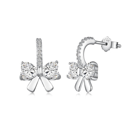 [baslovejewels]Exquisite Earrings With Heart-Shaped Bow Design