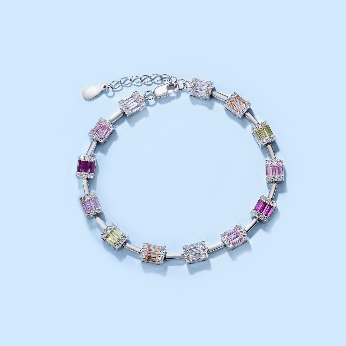 [baslovejewels]Dainty Charming Emerald Cut Daily Bracelet