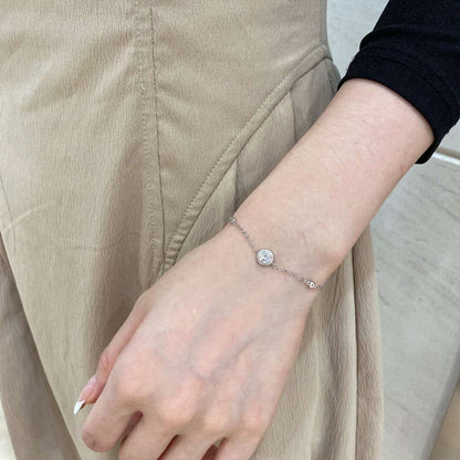 [baslovejewels]Dazzling Round Cut Shape Bracelet