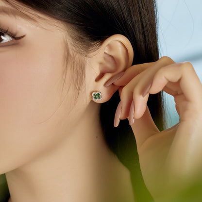 [baslovejewels]Four-Leaf Clover Flower Shaped Earrings