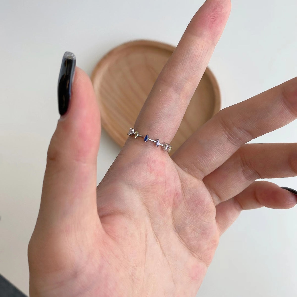 [baslovejewels]Unique Trapezoid Cut Daily Ring