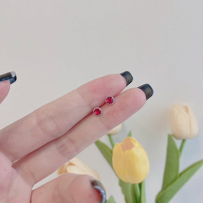 [baslovejewels]Sparkling Colorful Round Shape Earrings