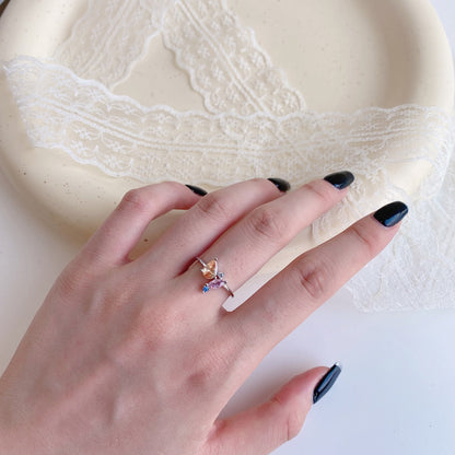 [baslovejewels]Radiant Colorful Multi Cut Daily Ring