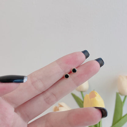 [baslovejewels]Sparkling Colorful Round Shape Earrings