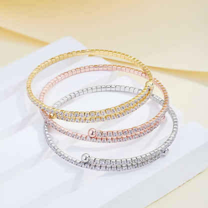 [baslovejewels]Row of Diamonds Round Fashion Bracelet
