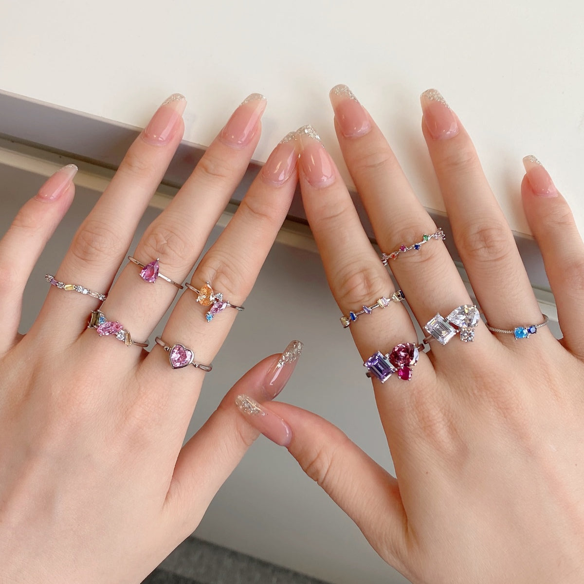 [baslovejewels]Radiant Colorful Round Cut Daily Ring