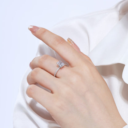 [baslovejewels]2.0 Carat Dazzling Sparkling Radiant Cut Party Ring
