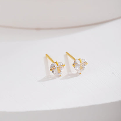 [baslovejewels]Sparkling Heart Shaped Simple Earrings