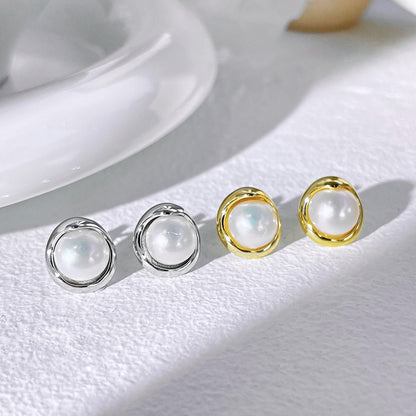 [baslovejewels]Dainty Bread Pearl Earrings