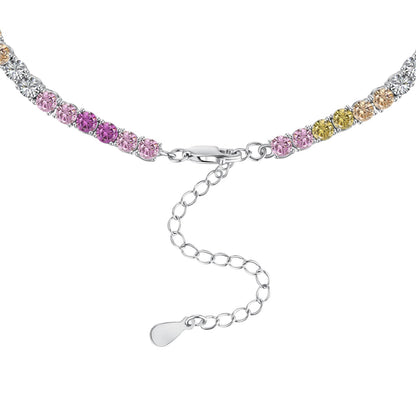 [baslovejewels]Delicate Colorful Tennis Necklace