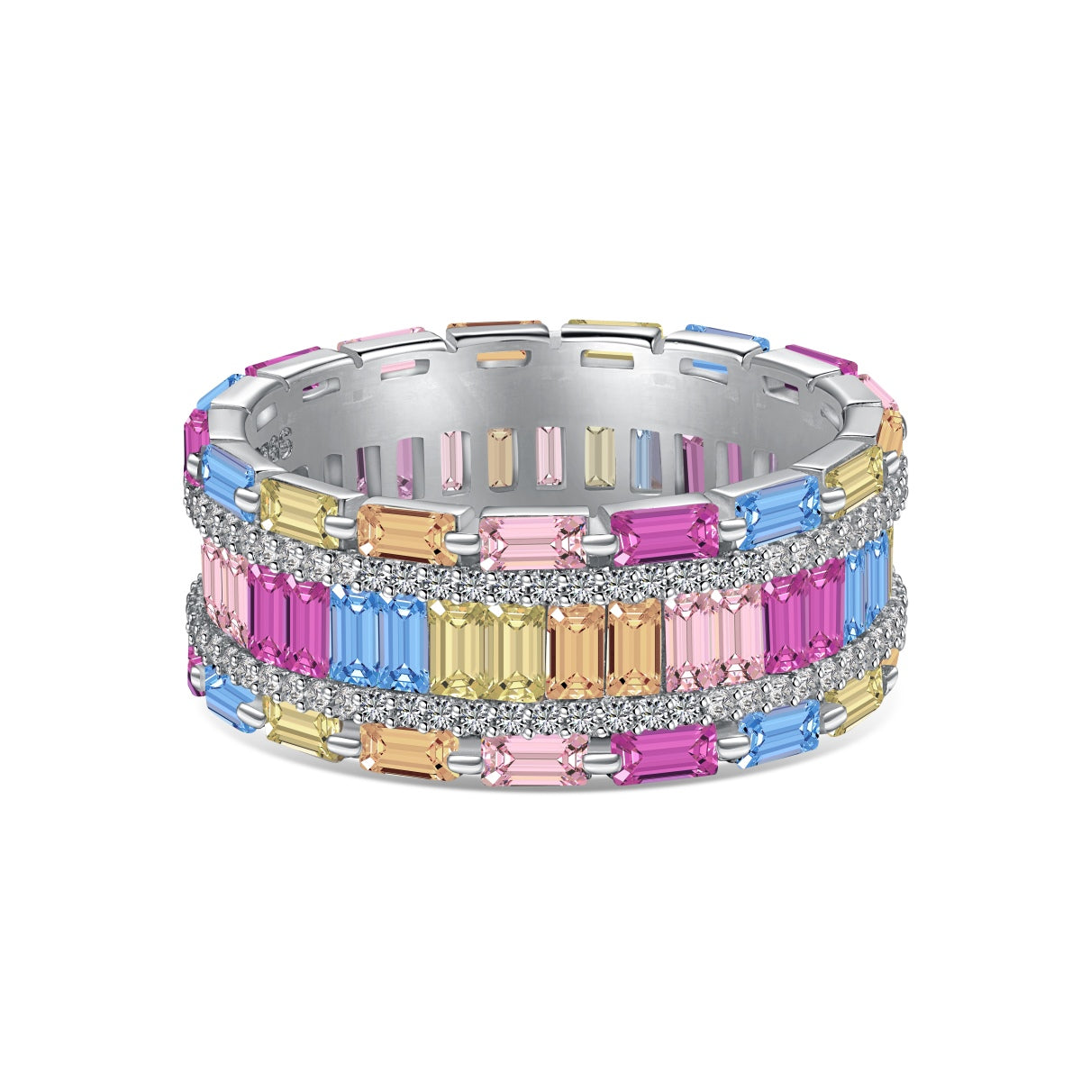 [baslovejewels]Dazzling Colorful Radiant Cut Party Ring