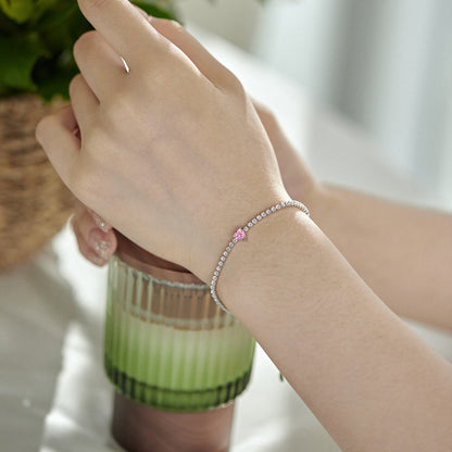 [baslovejewels]0.5 Carat Elegant Romantic Heart Shape Lover Bracelet