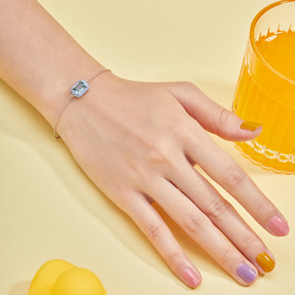 [baslovejewels]2.0 Carat Sparkling Colorful Emerald Cut Daily Bracelet