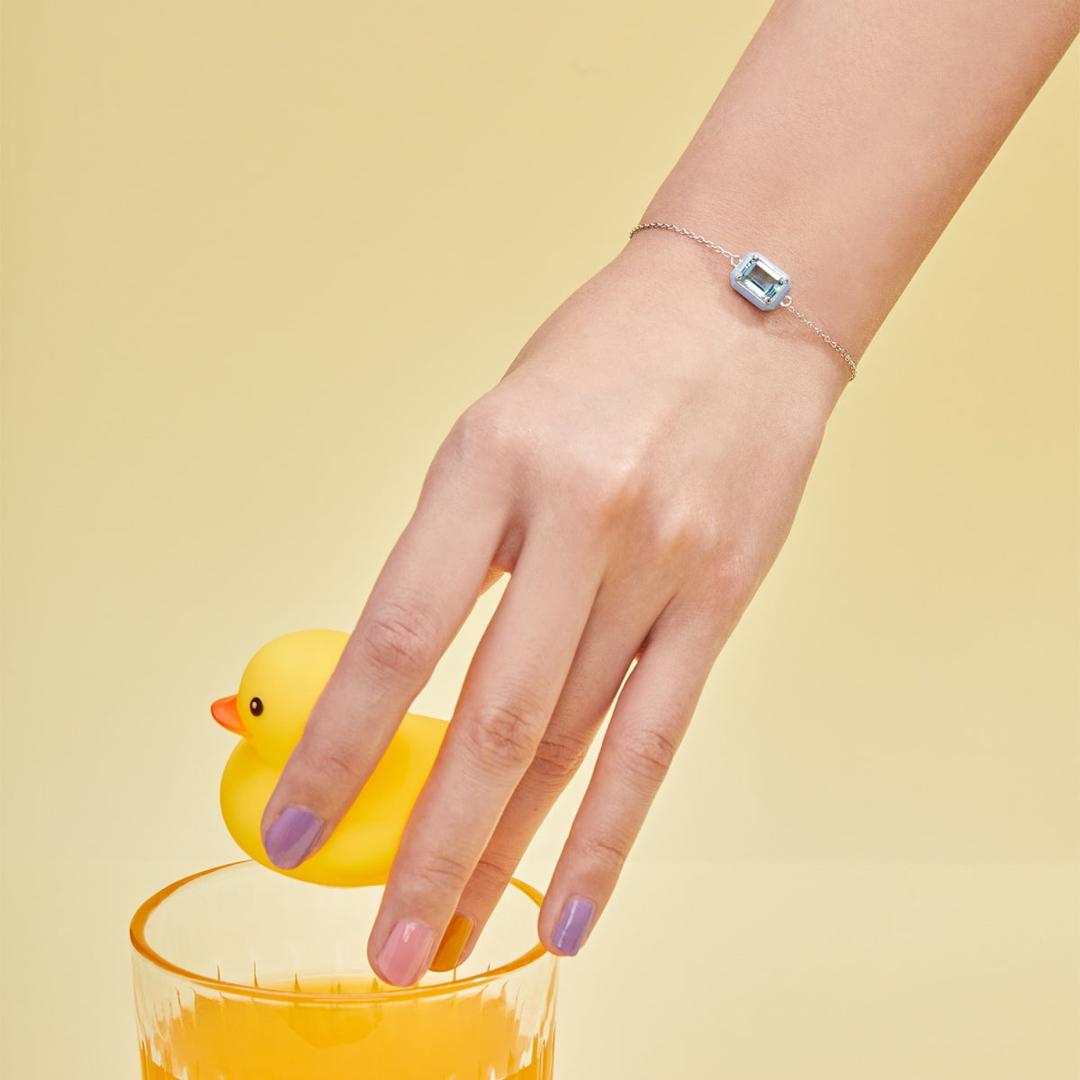 [baslovejewels]2.0 Carat Sparkling Colorful Emerald Cut Daily Bracelet