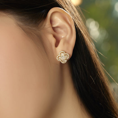 [baslovejewels]Lucky Four-Leaf Clover Exquisite Earrings