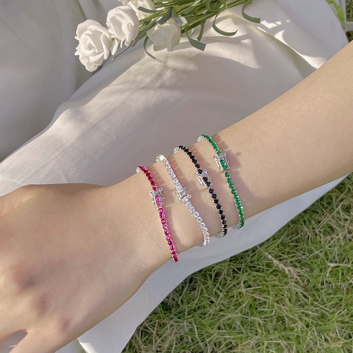 [baslovejewels]Radiant Colorful Round Cut Party Bracelet
