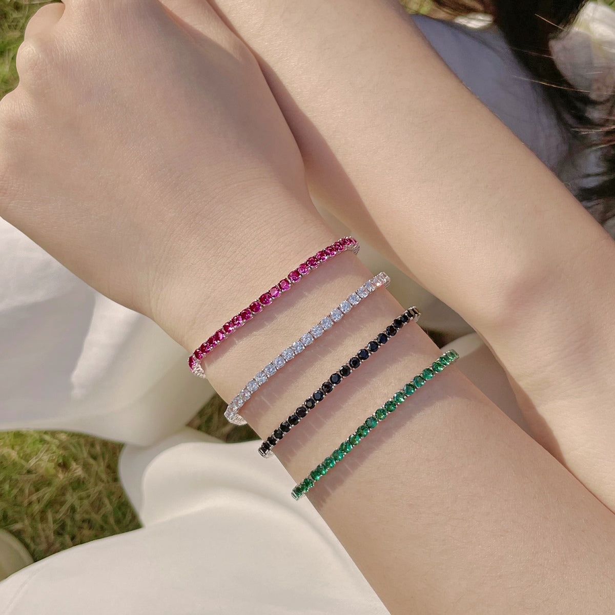 [baslovejewels]Radiant Colorful Round Cut Party Bracelet