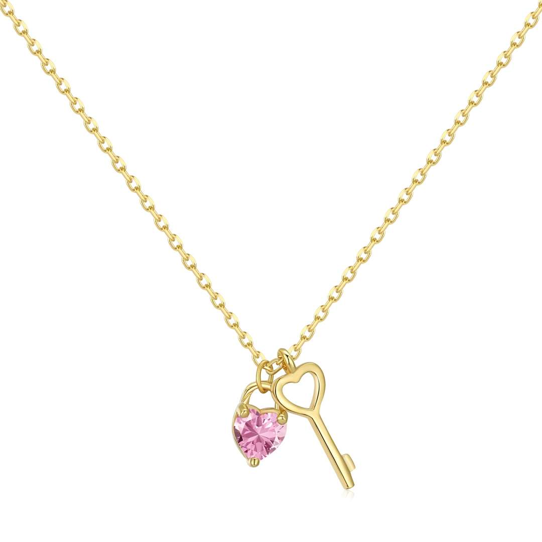 [baslovejewels]Unique Heart Shape Key Pendent Necklace