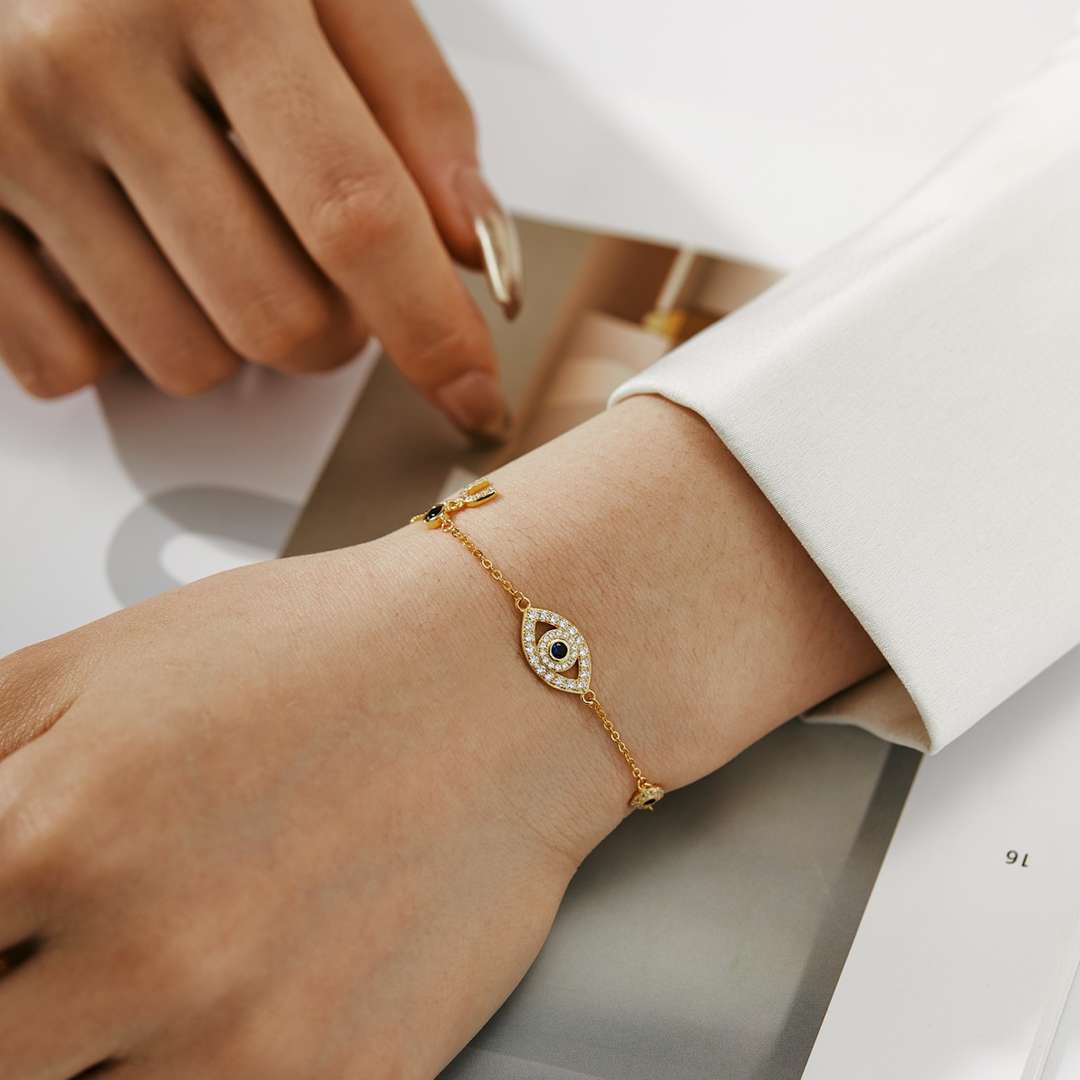 [baslovejewels]Dainty Eye Shape Necklace