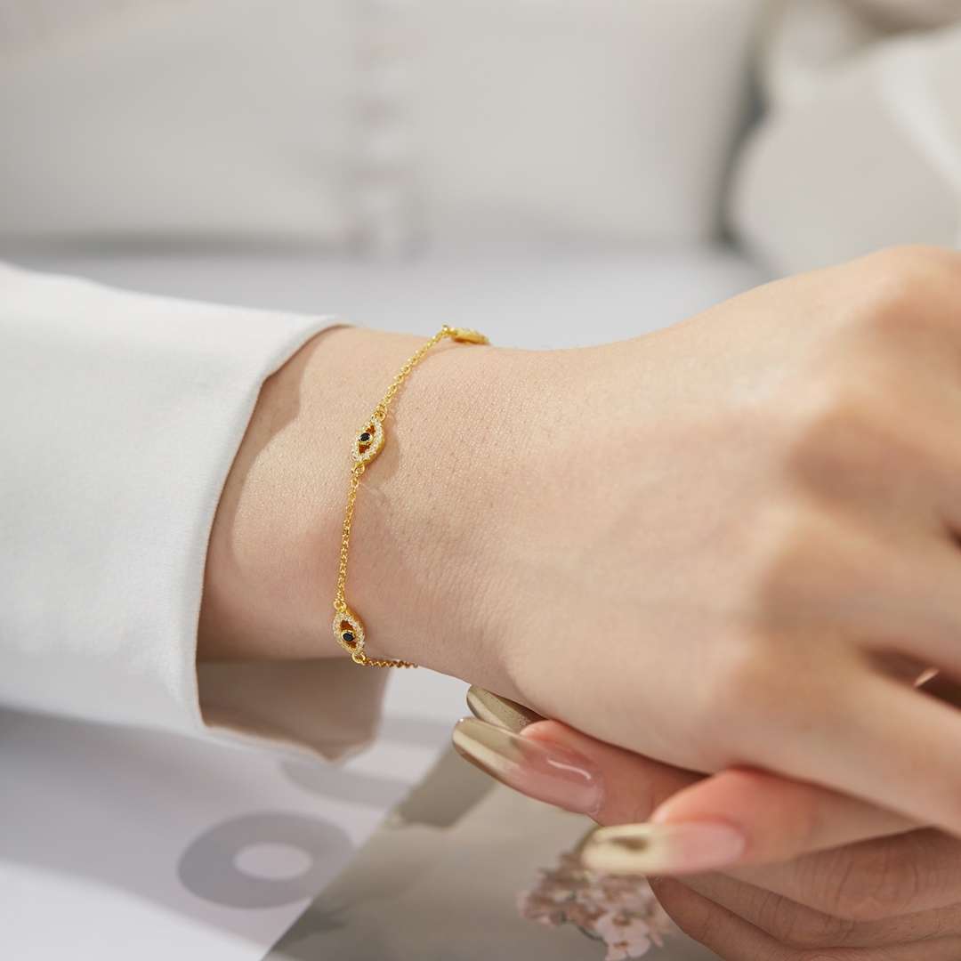 [baslovejewels]Evil Eye Shape Pendent Necklace