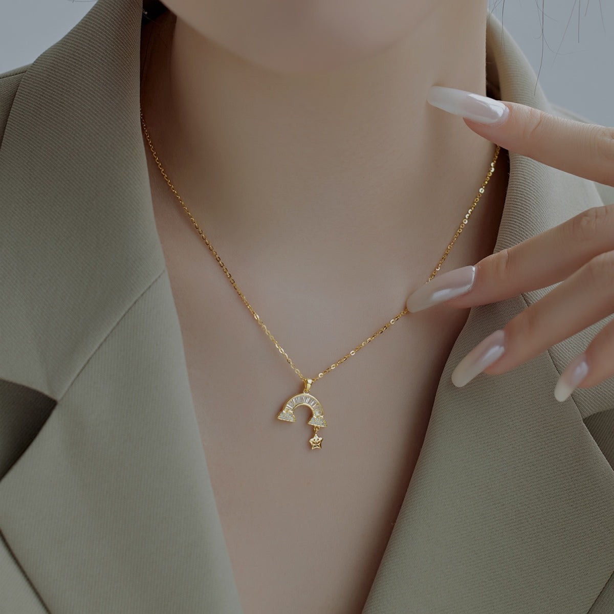 [baslovejewels]Unique Rainbow Star Necklace