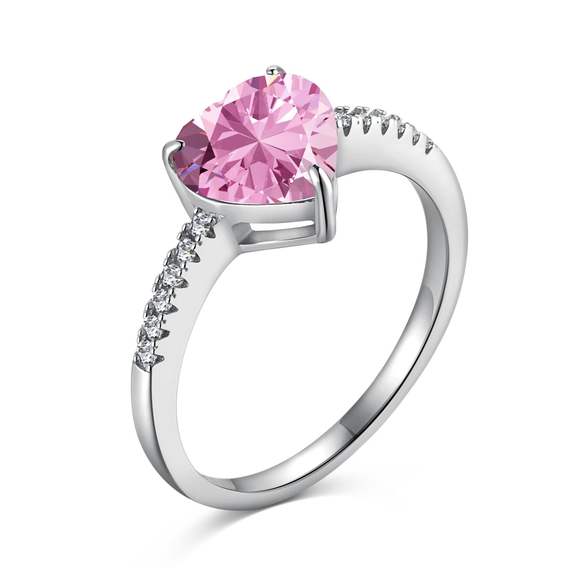 [baslovejewels]2.0 Carat Dazzling Lustrous Heart Cut Lover Ring