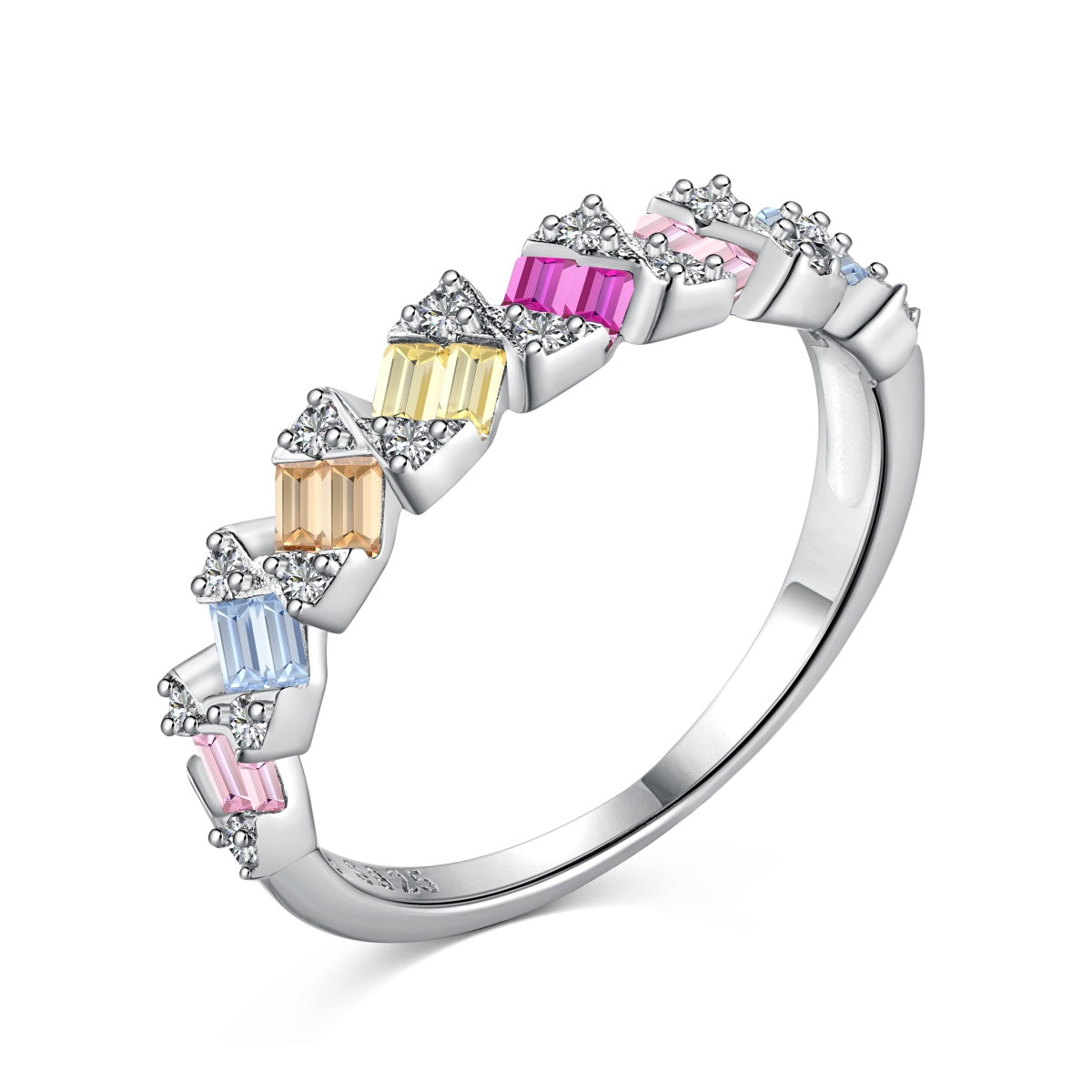 [baslovejewels]Delicate Vibrant Emerald Cut Daily Ring