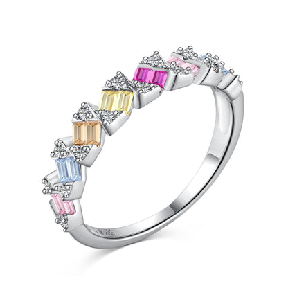 [baslovejewels]Delicate Vibrant Emerald Cut Daily Ring