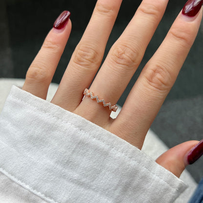 [baslovejewels]Delicate Enchanting Wave Shape Daily Ring