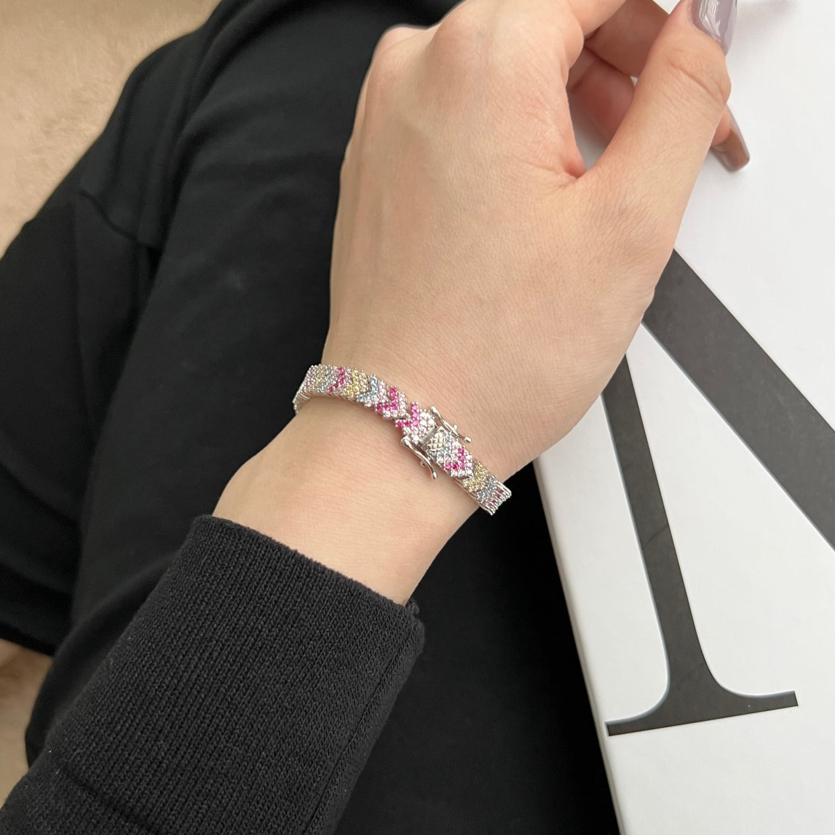 [baslovejewels]Ornate Sparkling Round Cut Party Bracelet