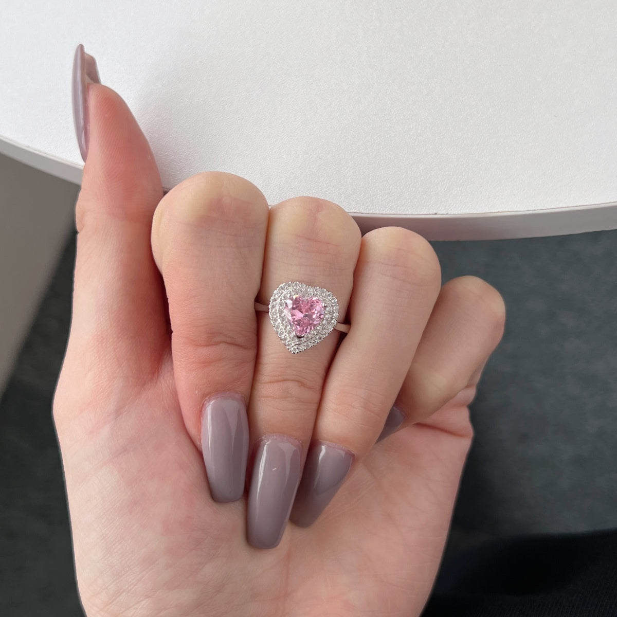 [baslovejewels]Delicate Ebullient Heart Shape Wedding Ring