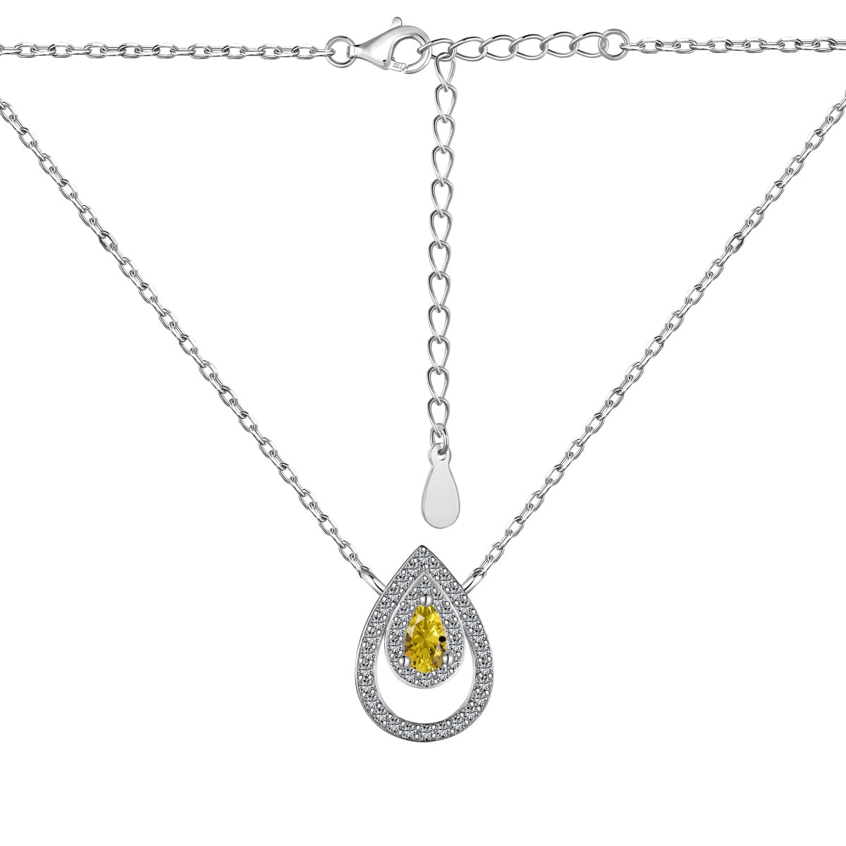 [baslovejewels]Sparkling Pear Cut Necklace
