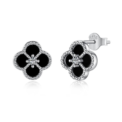 [baslovejewels]Four-Leaf Clover Flower Shape Exquisite Earrings