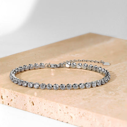 [baslovejewels]Dazzling Sparkling Round Cut Daily Bracelet
