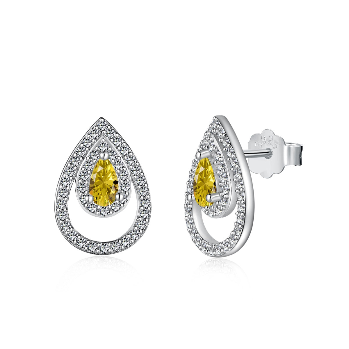 [baslovejewels]Sparkling Delicate Water Drop Shape Daily Earrings