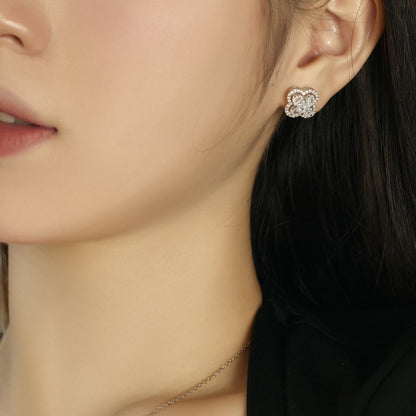 [baslovejewels]Lucky Four-Leaf Clover Exquisite Earrings