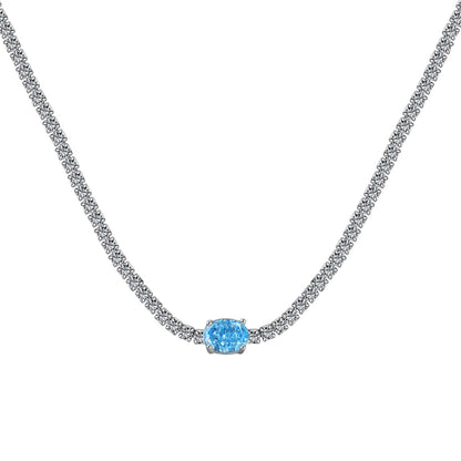 [baslovejewels]1.0 Carat Shining Oval Cut Necklace