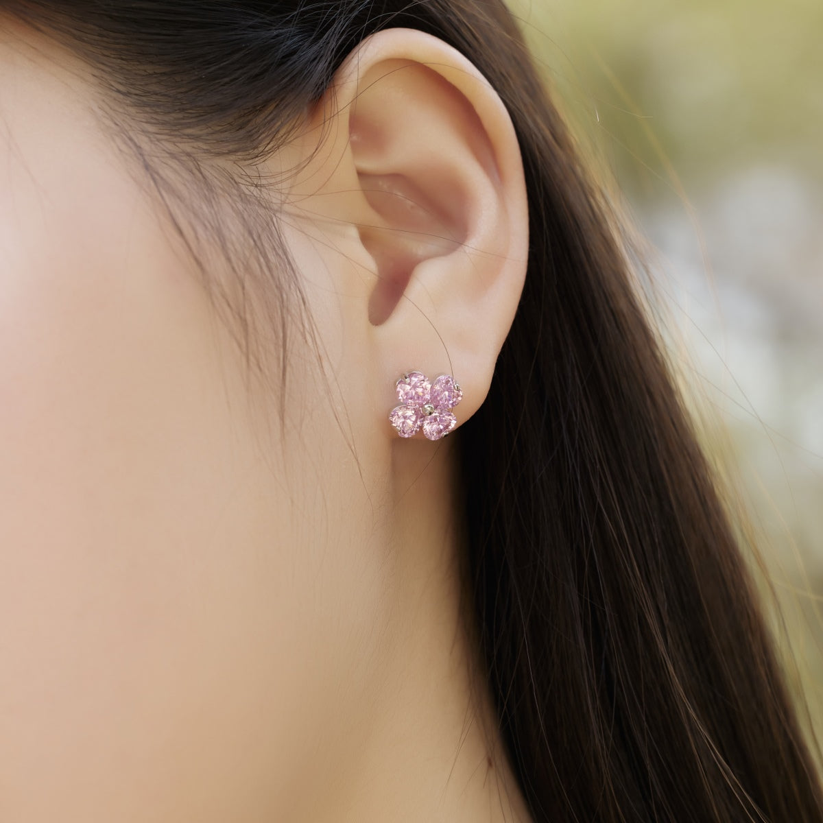 [baslovejewels]Four-Leaf Clover Ball Earrings