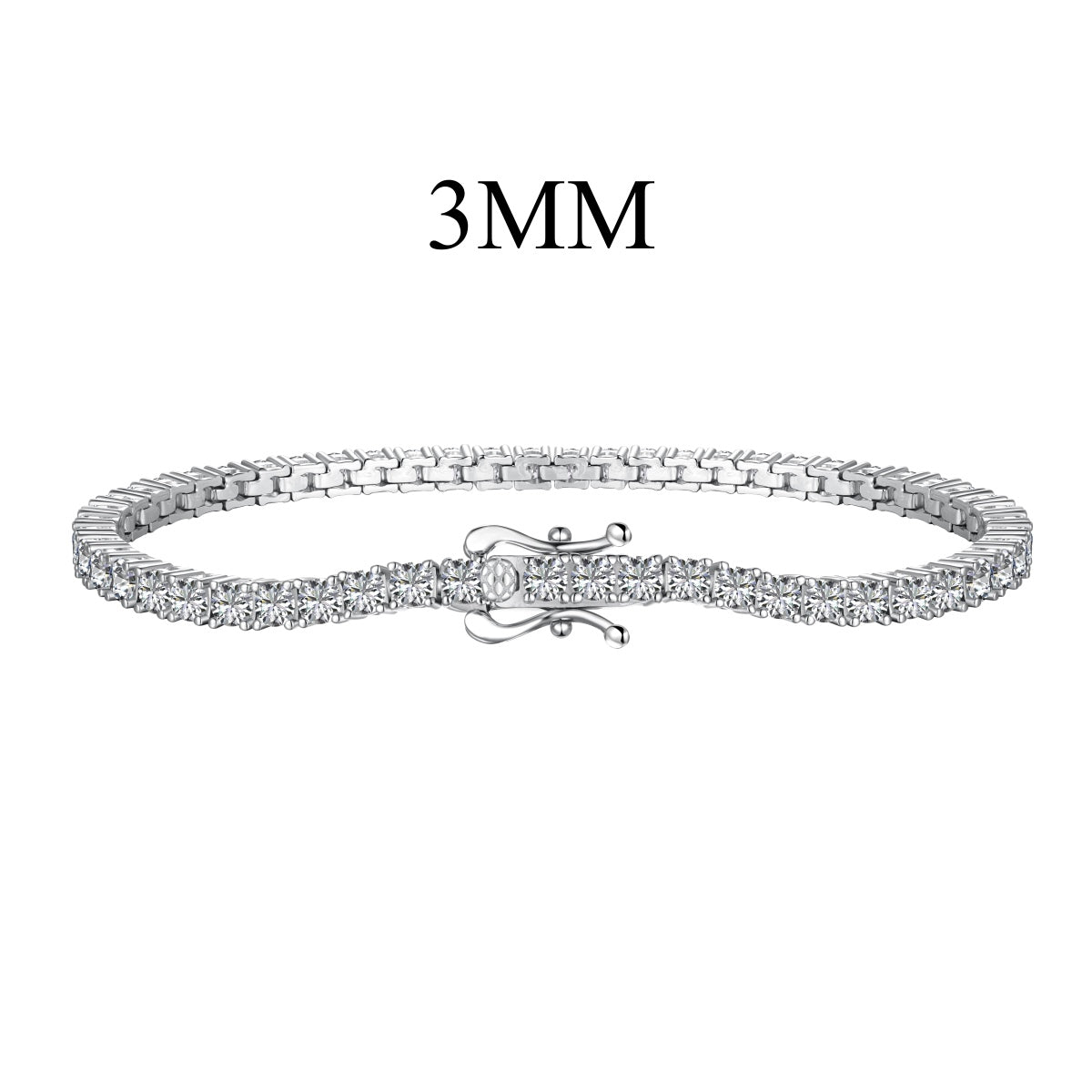 [baslovejewels]Dainty Charming Round Cut Tennis Bracelet