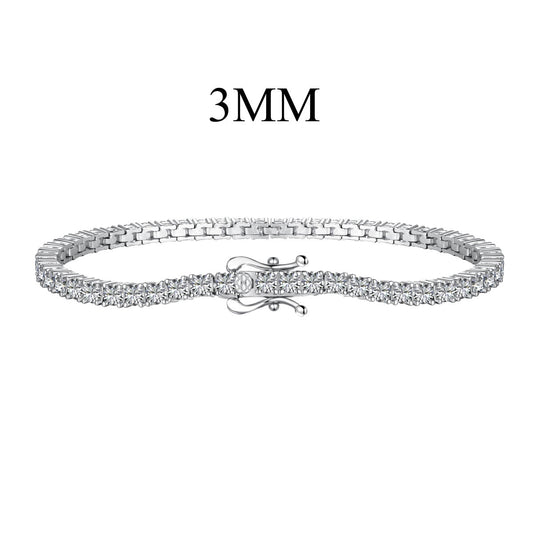 [baslovejewels]Dainty Charming Round Cut Tennis Bracelet