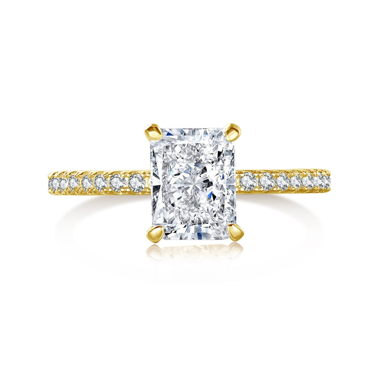 [baslovejewels]2.0 Carat Dazzling Sparkling Radiant Cut Party Ring