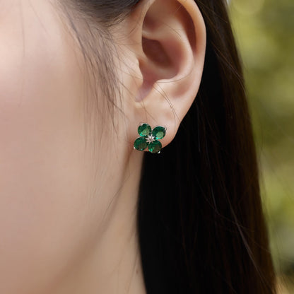 [baslovejewels]Four-Leaf Clover Eight-Pointed Star Earrings